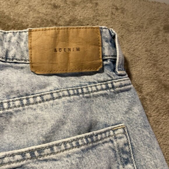 & Denim By H&M Jeans Women Sz 4 Loose Mom Ultra High Waist Ankle Length Distress - Picture 4 of 11